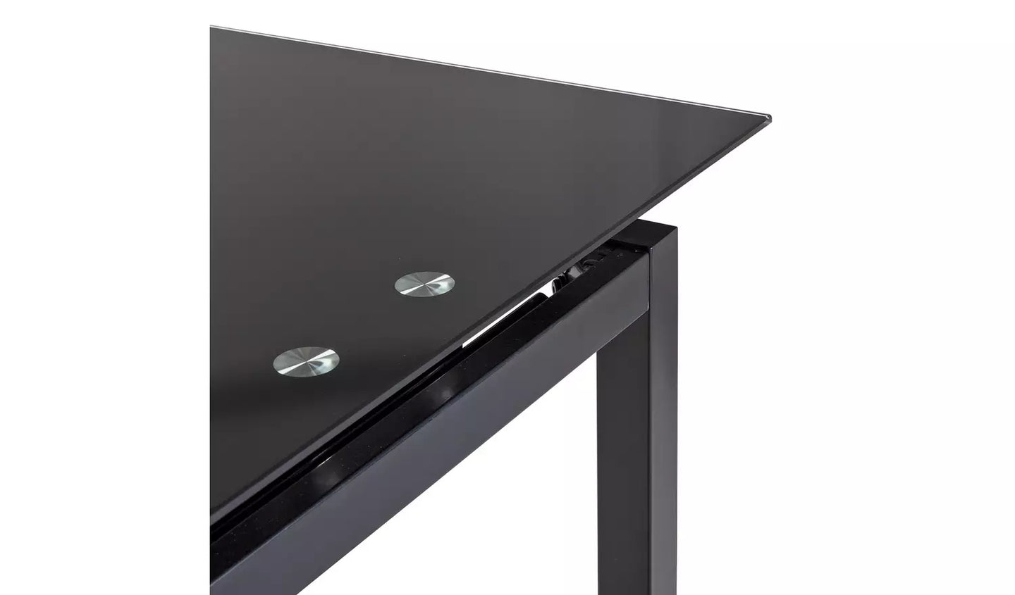 Lido Glass Extending Table & 4 Black Chairs